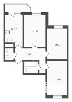 4-к квартира, вторичка, 80м2, 8/10 этаж