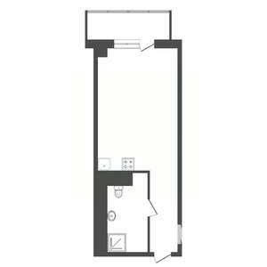 Студия квартира, вторичка, 21м2, 8/25 этаж