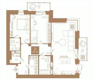 3-к квартира, вторичка, 84м2, 12/23 этаж