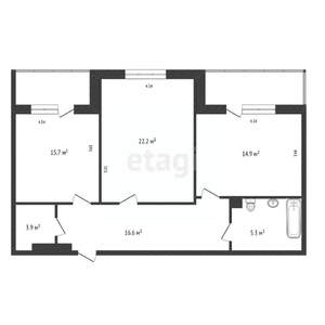 2-к квартира, вторичка, 79м2, 6/10 этаж