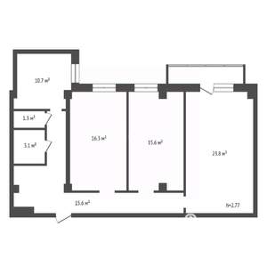 3-к квартира, вторичка, 86м2, 8/17 этаж