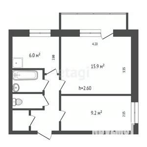 2-к квартира, вторичка, 40м2, 2/9 этаж