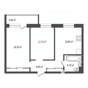 2-к квартира, вторичка, 51м2, 11/15 этаж