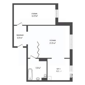 3-к квартира, вторичка, 62м2, 1/17 этаж