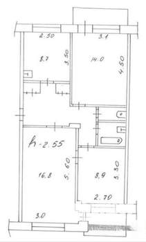 3-к квартира, вторичка, 67м2, 3/5 этаж