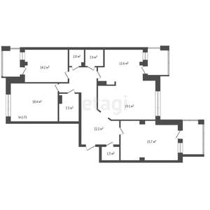 4-к квартира, вторичка, 114м2, 12/15 этаж
