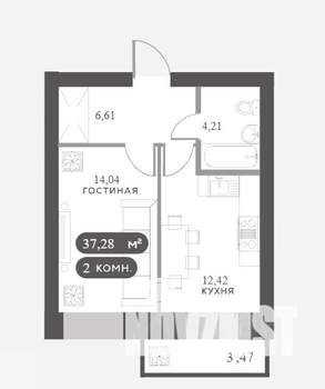 1-к квартира, вторичка, 37м2, 6/15 этаж