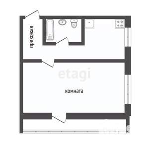 1-к квартира, вторичка, 37м2, 8/9 этаж