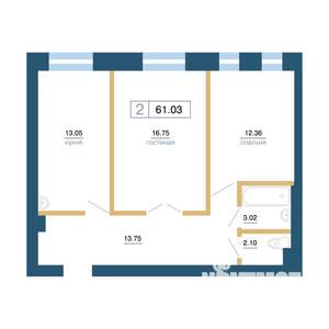 2-к квартира, вторичка, 60м2, 2/7 этаж