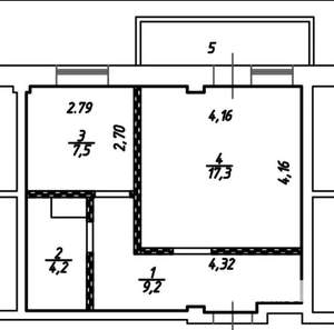 1-к квартира, вторичка, 38м2, 5/16 этаж