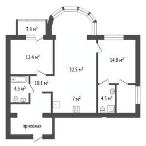 3-к квартира, вторичка, 95м2, 9/17 этаж