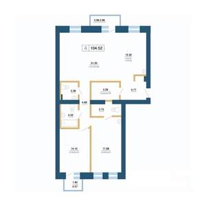 4-к квартира, вторичка, 105м2, 4/7 этаж