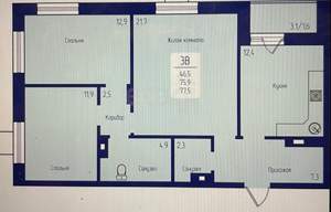 3-к квартира, вторичка, 78м2, 10/12 этаж