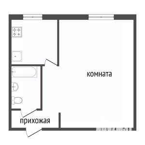 1-к квартира, вторичка, 30м2, 1/5 этаж