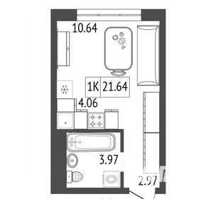 1-к квартира, вторичка, 22м2, 13/17 этаж
