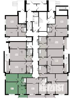 2-к квартира, строящийся дом, 54м2, 2/17 этаж