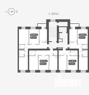 2-к квартира, вторичка, 60м2, 2/16 этаж