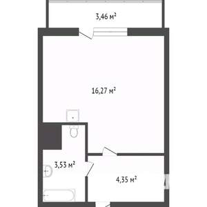 Студия квартира, вторичка, 24м2, 7/15 этаж