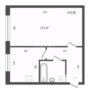 1-к квартира, вторичка, 31м2, 5/5 этаж