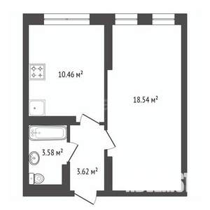 1-к квартира, вторичка, 37м2, 12/22 этаж