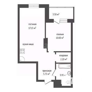 2-к квартира, вторичка, 41м2, 22/25 этаж