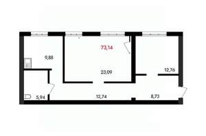 2-к квартира, вторичка, 73м2, 16/18 этаж