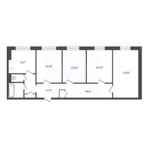 4-к квартира, вторичка, 86м2, 2/5 этаж