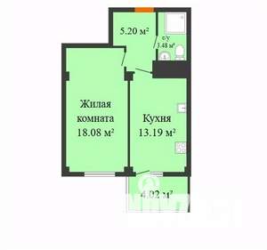 1-к квартира, строящийся дом, 40м2, 4/17 этаж