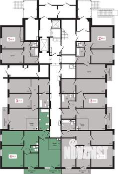 4-к квартира, строящийся дом, 89м2, 1/17 этаж