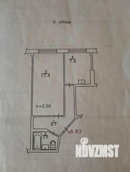 1-к квартира, вторичка, 37м2, 5/6 этаж