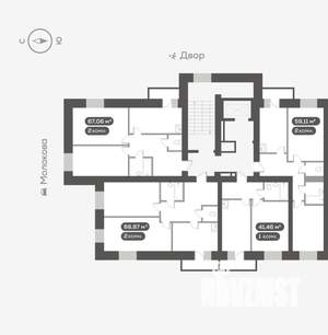 2-к квартира, вторичка, 69м2, 3/16 этаж