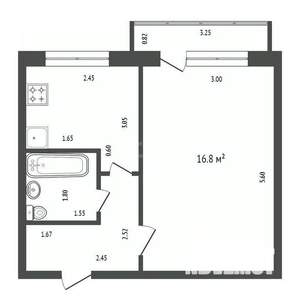 1-к квартира, вторичка, 30м2, 3/5 этаж