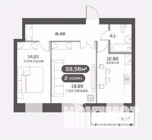 2-к квартира, вторичка, 60м2, 11/15 этаж