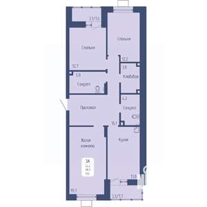 3-к квартира, вторичка, 92м2, 7/12 этаж