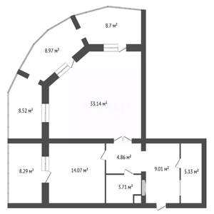 3-к квартира, вторичка, 72м2, 11/16 этаж
