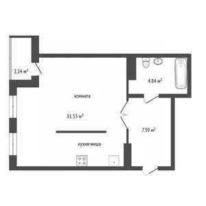 1-к квартира, вторичка, 44м2, 4/8 этаж