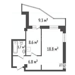 1-к квартира, вторичка, 37м2, 17/18 этаж
