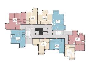 2-к квартира, строящийся дом, 58м2, 14/17 этаж