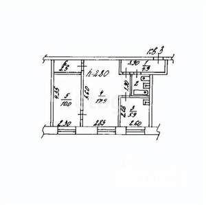 2-к квартира, вторичка, 44м2, 1/4 этаж