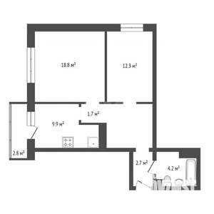 2-к квартира, вторичка, 58м2, 5/17 этаж