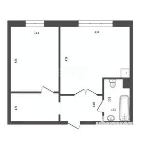 2-к квартира, вторичка, 40м2, 1/17 этаж