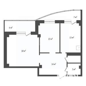 2-к квартира, вторичка, 58м2, 16/18 этаж