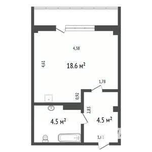 Студия квартира, вторичка, 28м2, 5/14 этаж
