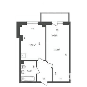 1-к квартира, вторичка, 38м2, 15/17 этаж