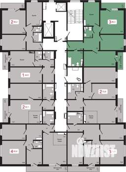 3-к квартира, строящийся дом, 86м2, 6/17 этаж