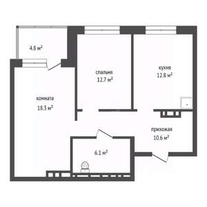 2-к квартира, вторичка, 59м2, 11/19 этаж
