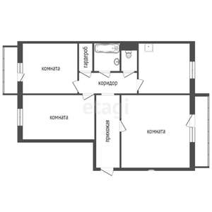 3-к квартира, вторичка, 69м2, 4/9 этаж