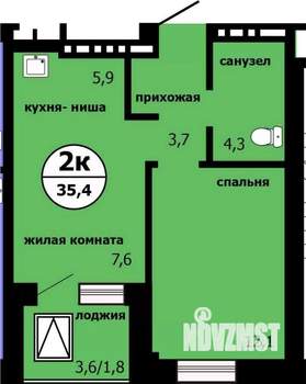 2-к квартира, вторичка, 34м2, 14/19 этаж