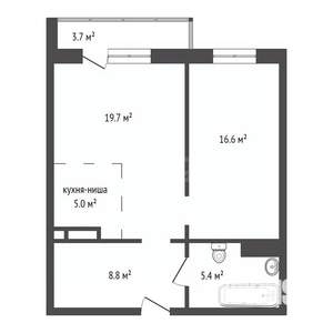 2-к квартира, вторичка, 59м2, 10/17 этаж