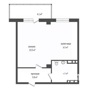 1-к квартира, вторичка, 30м2, 2/19 этаж